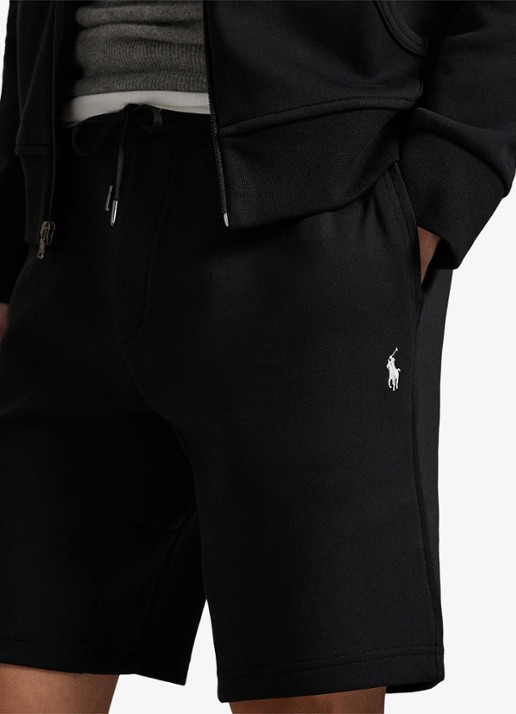 Ralph Lauren Straight fit korte joggingbroek met logo en steekzakken - detail 3 polo black / zwart