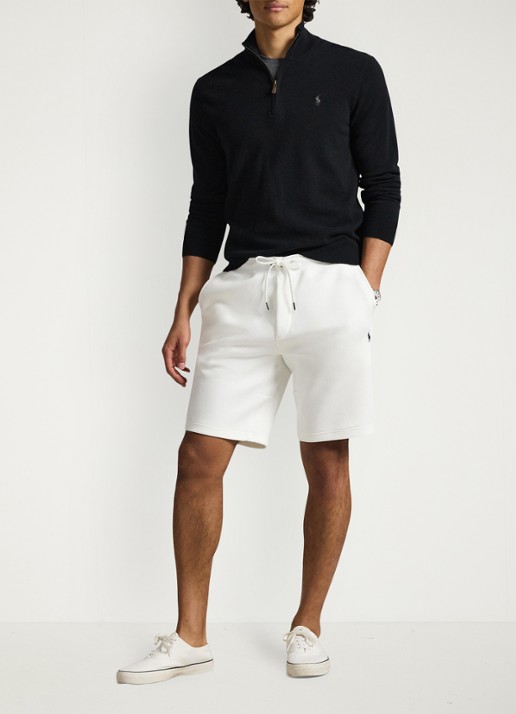 Ralph Lauren Straight fit korte joggingbroek met logo en steekzakken - voorkant 5 wit