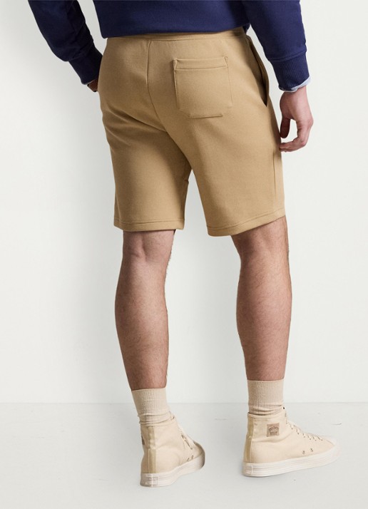 Ralph Lauren Straight fit korte joggingbroek met logo en steekzakken - achterkant vintage khaki / khaki