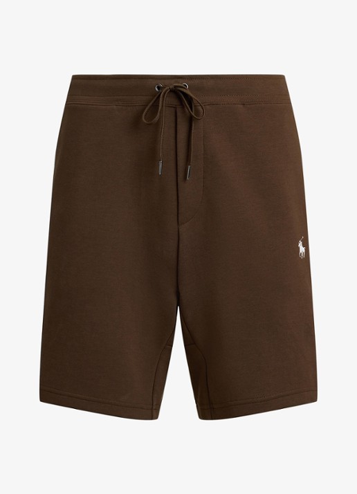 Ralph Lauren Straight fit korte joggingbroek met logo en steekzakken - voorkant 2 nutmeg brown / bruin