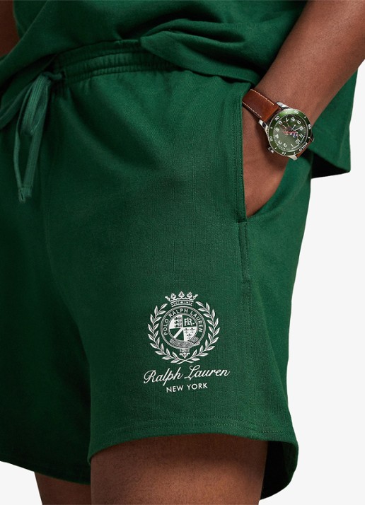 Ralph Lauren Straight fit korte joggingbroek met logo - detail 4 new forest-2z8d