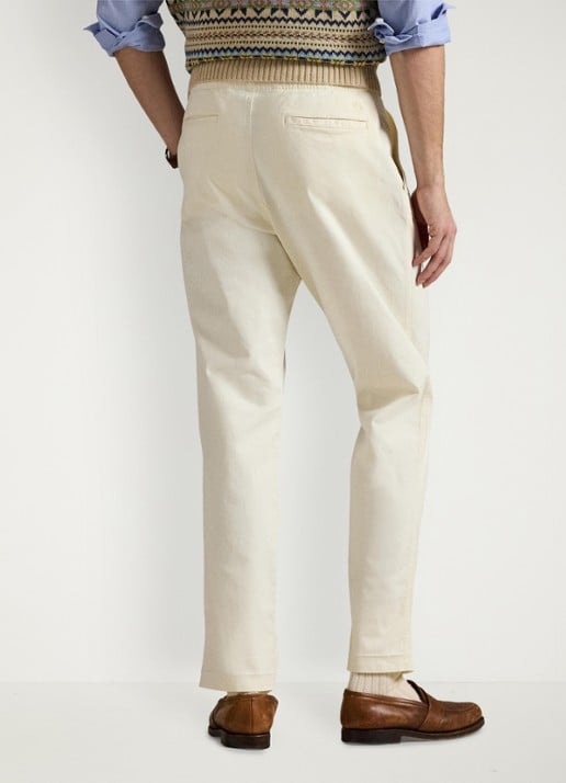 Ralph Lauren Straight fit pantalon met trekkoord - achterkant 3 creme