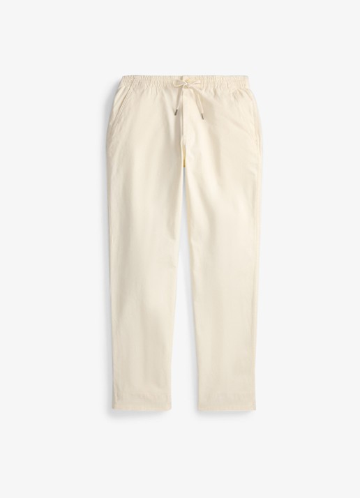 Ralph Lauren Straight fit pantalon met trekkoord - voorkant 4 creme