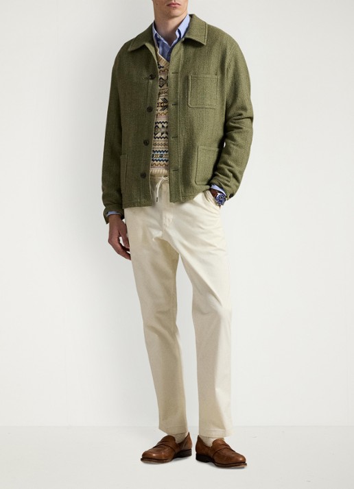 Ralph Lauren Straight fit pantalon met trekkoord - voorkant 5 creme