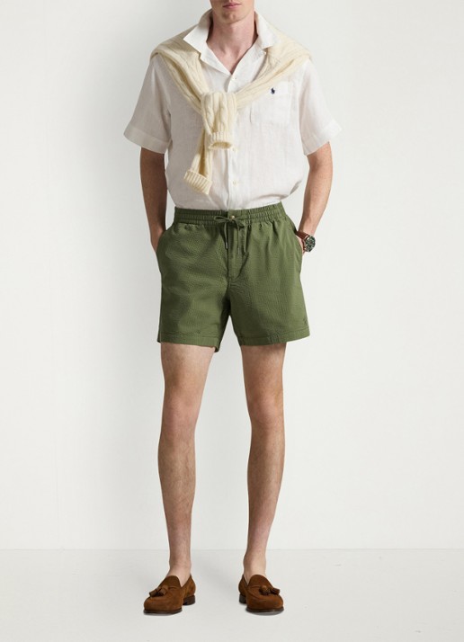 Ralph Lauren Straight fit short met steekzakken - voorkant 4 supply olive/garden trail