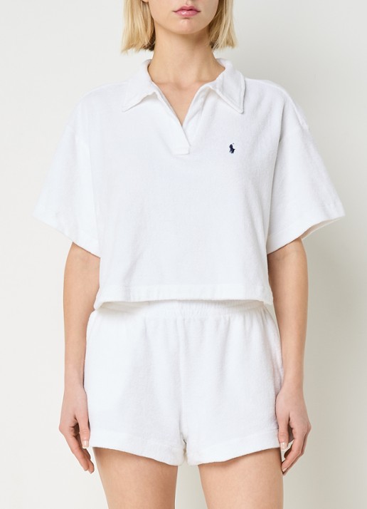 Ralph Lauren Strandset van badstof met logo - detail wit