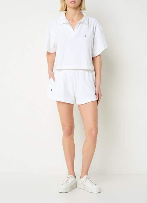 Ralph Lauren Strandset van badstof met logo - voorkant 4 wit
