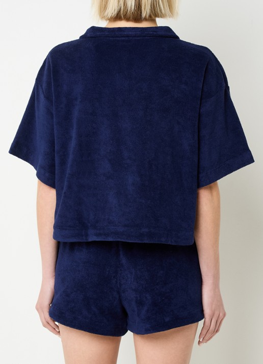 Ralph Lauren Strandset van badstof met logo - achterkant 2 donkerblauw