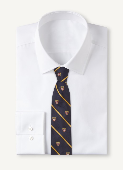 Ralph Lauren Stropdas van zijde met borduring - voorkant 2 navy