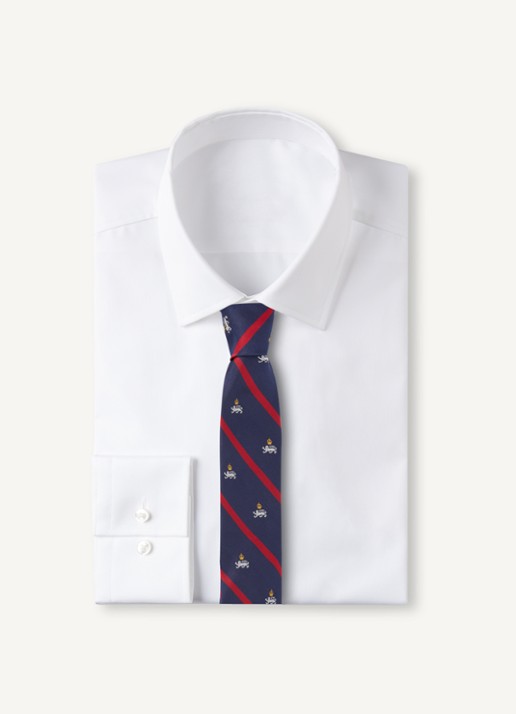 Ralph Lauren Stropdas van zijde met print - voorkant 2 navy / donkerblauw