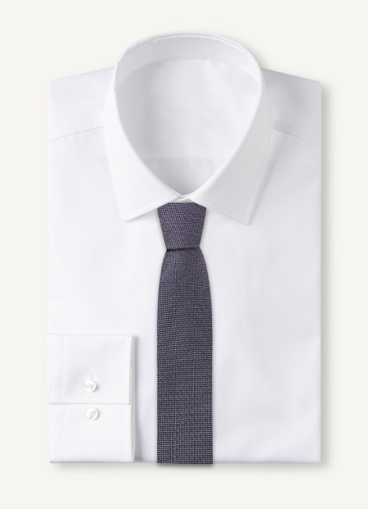 Ralph Lauren Stropdas van zijde met stippenprint  - voorkant 2 navy/white