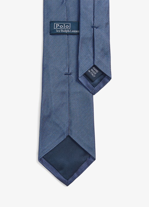 Ralph Lauren Stropdas van zijde met stippenprint  - achterkant 2 royal/white / blauw