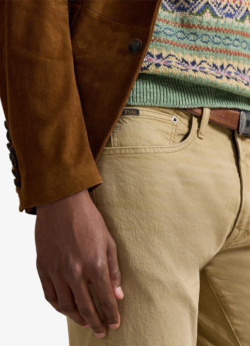 Ralph Lauren Sullivan slim fit jeans met gekleurde wassing - detail 5 hdn khaki hill / khaki