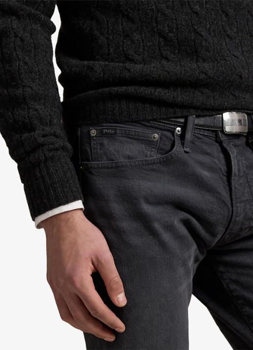 Ralph Lauren Sullivan slim fit jeans met gekleurde wassing - detail 2 hdn mechanic grey / donkergrijs