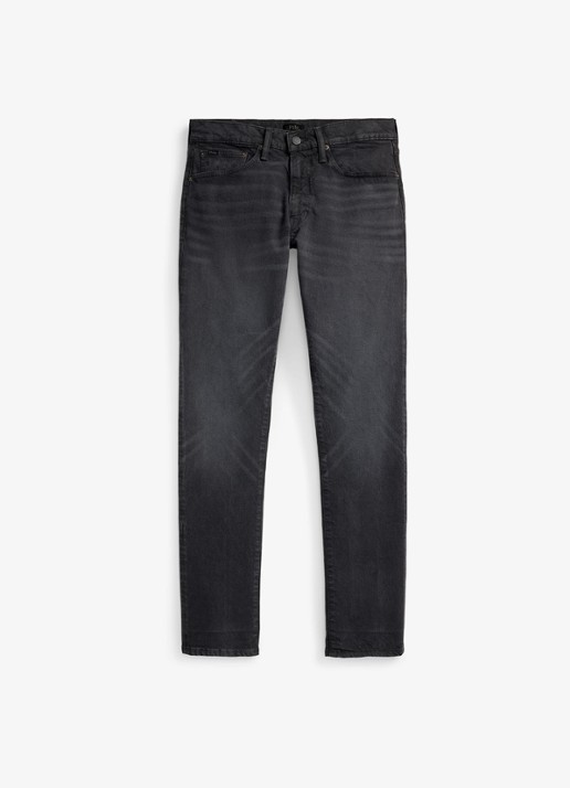 Ralph Lauren Sullivan slim fit jeans met gekleurde wassing - voorkant 3 hdn mechanic grey / donkergrijs