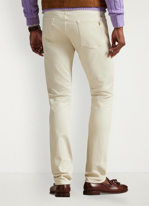 Ralph Lauren Sullivan slim fit jeans met gekleurde wassing - achterkant 4 hdn andover cream / creme