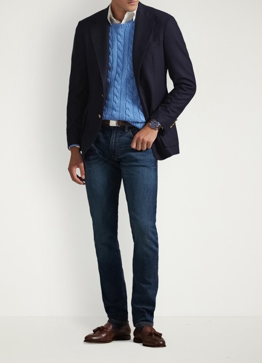 Ralph Lauren Sullivan slim jeans met stretch - voorkant 5 rockford / indigo