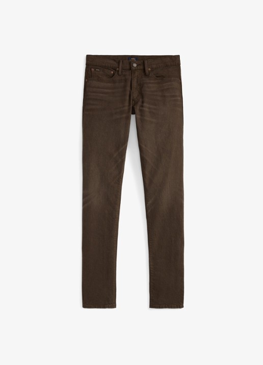 Ralph Lauren Sullivan slim stretch Polo Pony jeans  - voorkant hdn circuit brown / bruin