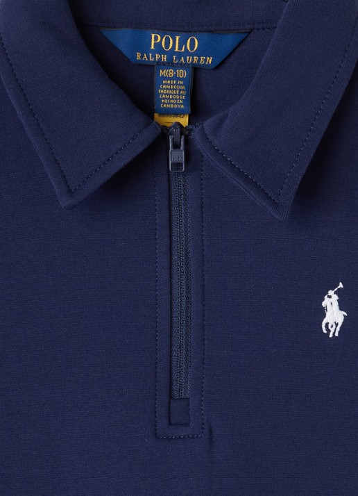 Ralph Lauren Sweater met halve rits - detail 3 donkerblauw