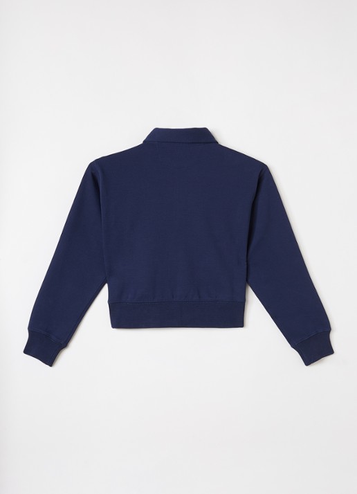 Ralph Lauren Sweater met halve rits - voorkant 2 donkerblauw