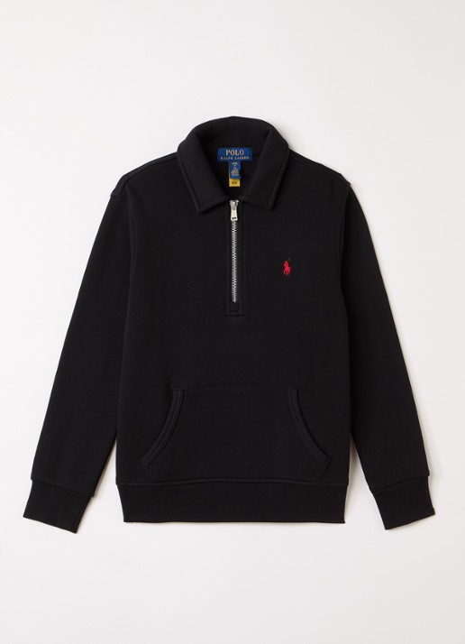 Ralph Lauren Sweater met halve rits - voorkant 2 zwart