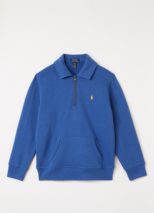 Ralph Lauren Sweater met halve rits - voorkant 2 blauw