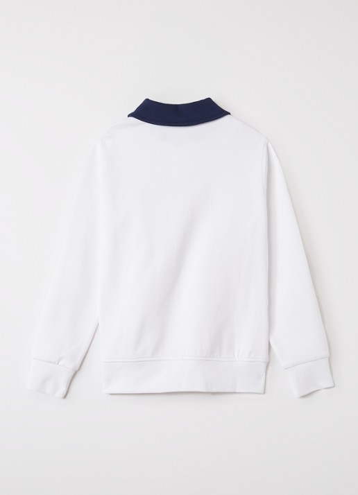 Ralph Lauren Sweater met halve rits - voorkant 2 wit