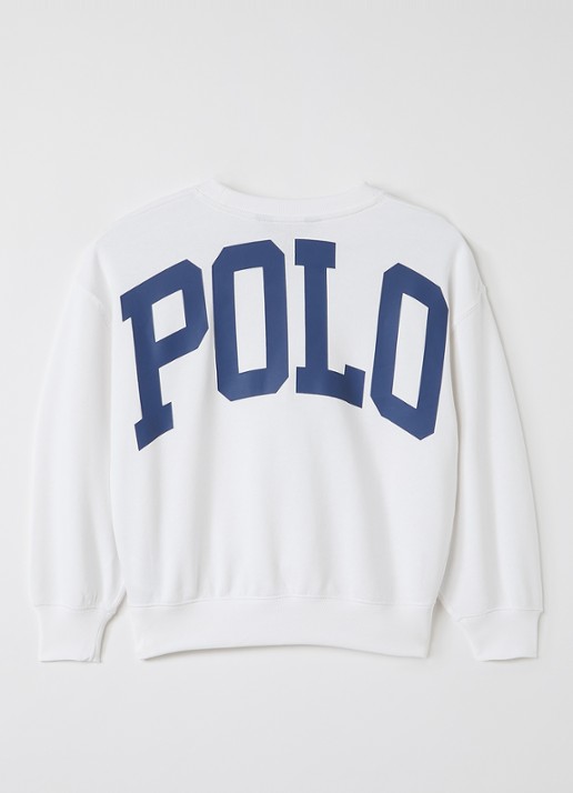 Ralph Lauren Sweater met logo- en backprint - voorkant 2 wit