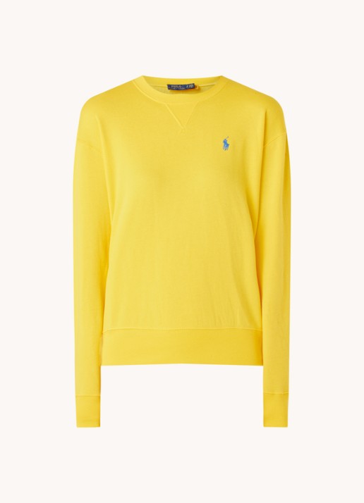 Ralph Lauren Sweater met logoborduring - voorkant 2 geel