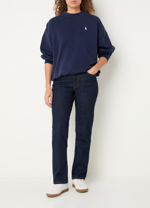 Ralph Lauren Sweater met logoborduring - voorkant 2 donkerblauw