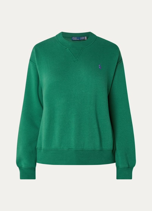 Ralph Lauren Sweater met logoborduring - voorkant groen