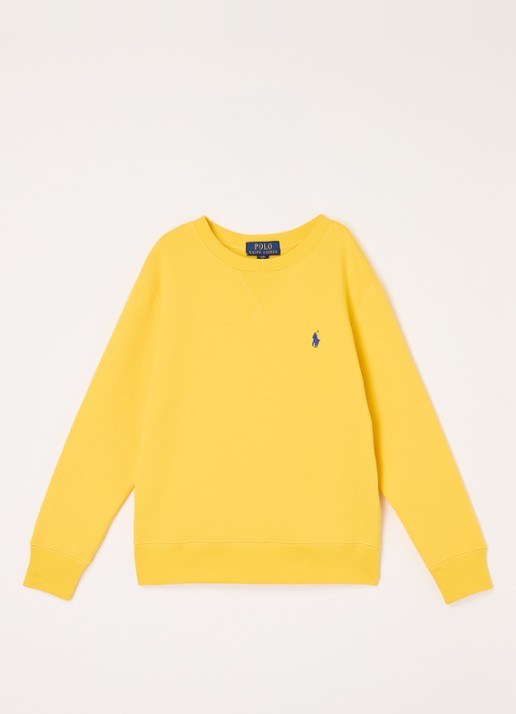 Ralph Lauren Sweater met logoborduring - voorkant geel