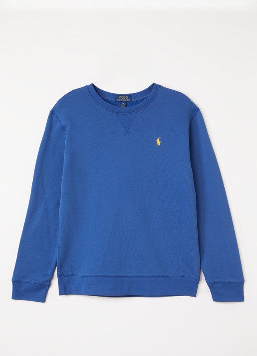 Ralph Lauren Sweater met logoborduring - voorkant blauw