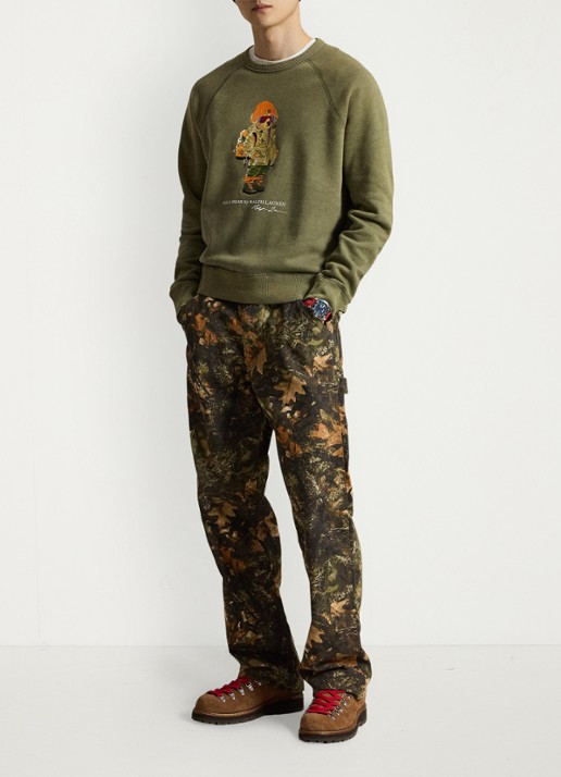 Ralph Lauren Sweater met logoprint - detail cruise olive / olijfgroen