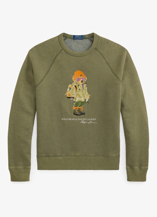 Ralph Lauren Sweater met logoprint - voorkant 3 cruise olive / olijfgroen