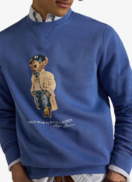 Ralph Lauren Sweater met logoprint - detail 4 bastille blue / blauw