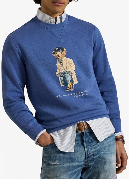 Ralph Lauren Sweater met logoprint - voorkant 2 bastille blue / blauw