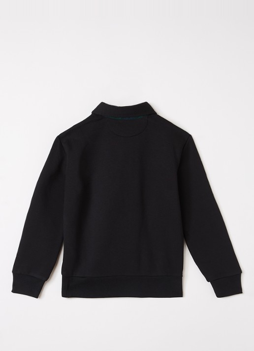 Ralph Lauren Sweater met polokraag en logoborduring - voorkant 2 zwart