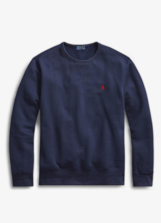 Ralph Lauren Sweater met ronde hals en logoborduring - voorkant cruise navy