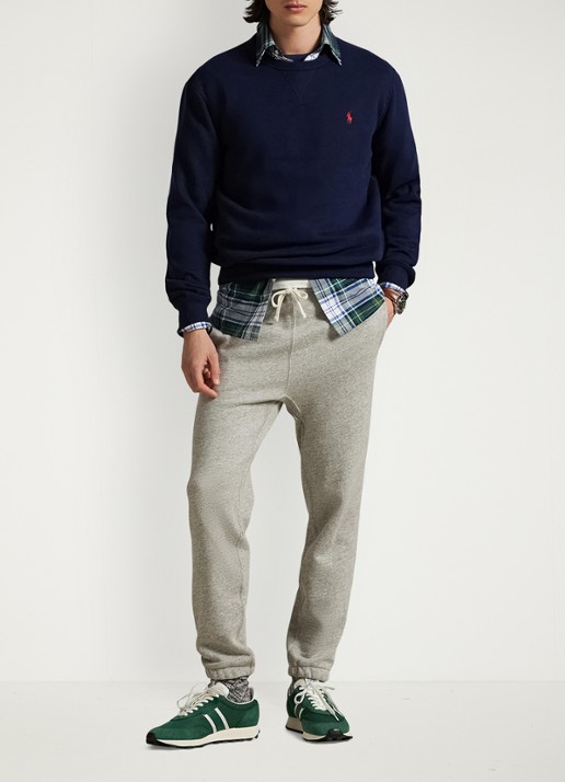 Ralph Lauren Sweater met ronde hals en logoborduring - voorkant 2 cruise navy