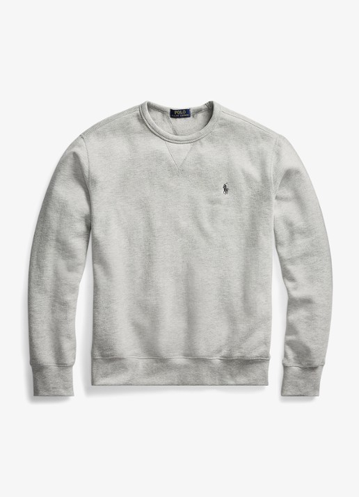 Ralph Lauren Sweater met ronde hals en logoborduring - voorkant andover heather