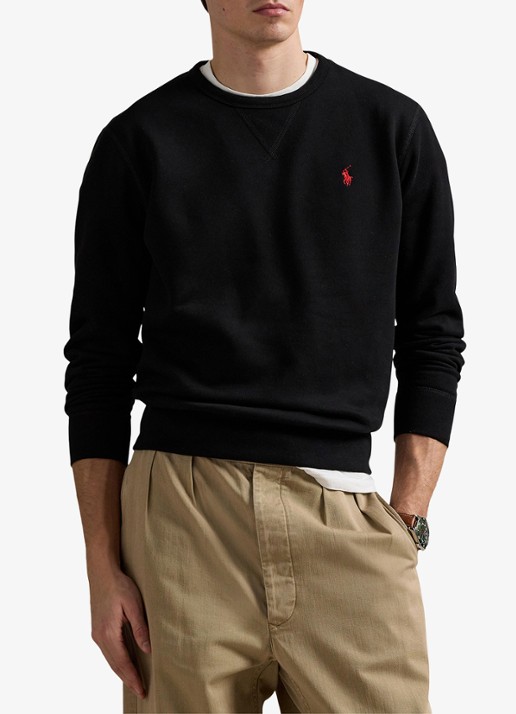 Ralph Lauren Sweater met ronde hals en logoborduring - detail polo black