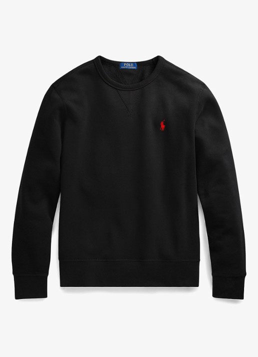 Ralph Lauren Sweater met ronde hals en logoborduring - voorkant 4 polo black