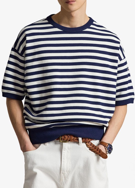 Ralph Lauren Sweater met streepprint - detail 2 newport navy/white / donkerblauw