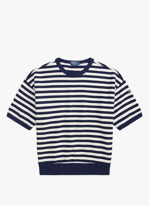 Ralph Lauren Sweater met streepprint - voorkant 4 newport navy/white / donkerblauw