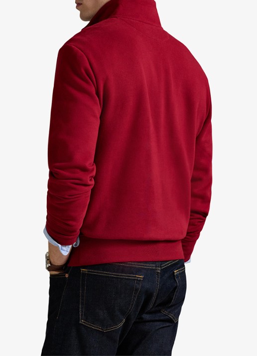 Ralph Lauren Sweater van fleece met logoborduring - achterkant 5 holiday red / rood