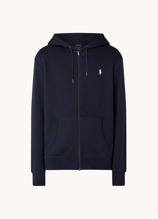 Ralph Lauren Sweatvest met capuchon en logoborduring  - voorkant 5 aviator navy