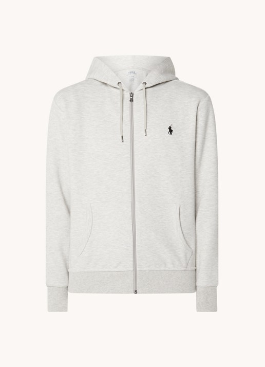 Ralph Lauren Sweatvest met capuchon en logoborduring  - voorkant 9 lt sport heather