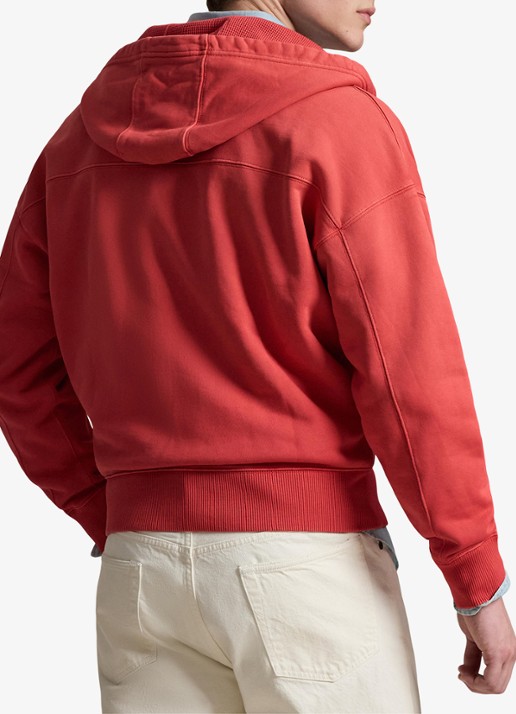 Ralph Lauren Sweatvest met capuchon en steekzakken - achterkant 5 sunrise red-2yfv