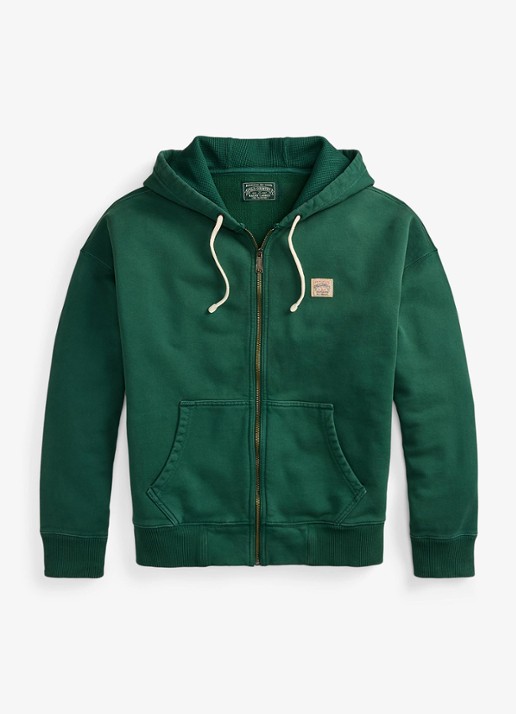 Ralph Lauren Sweatvest met capuchon en steekzakken - voorkant wood green-zyq0